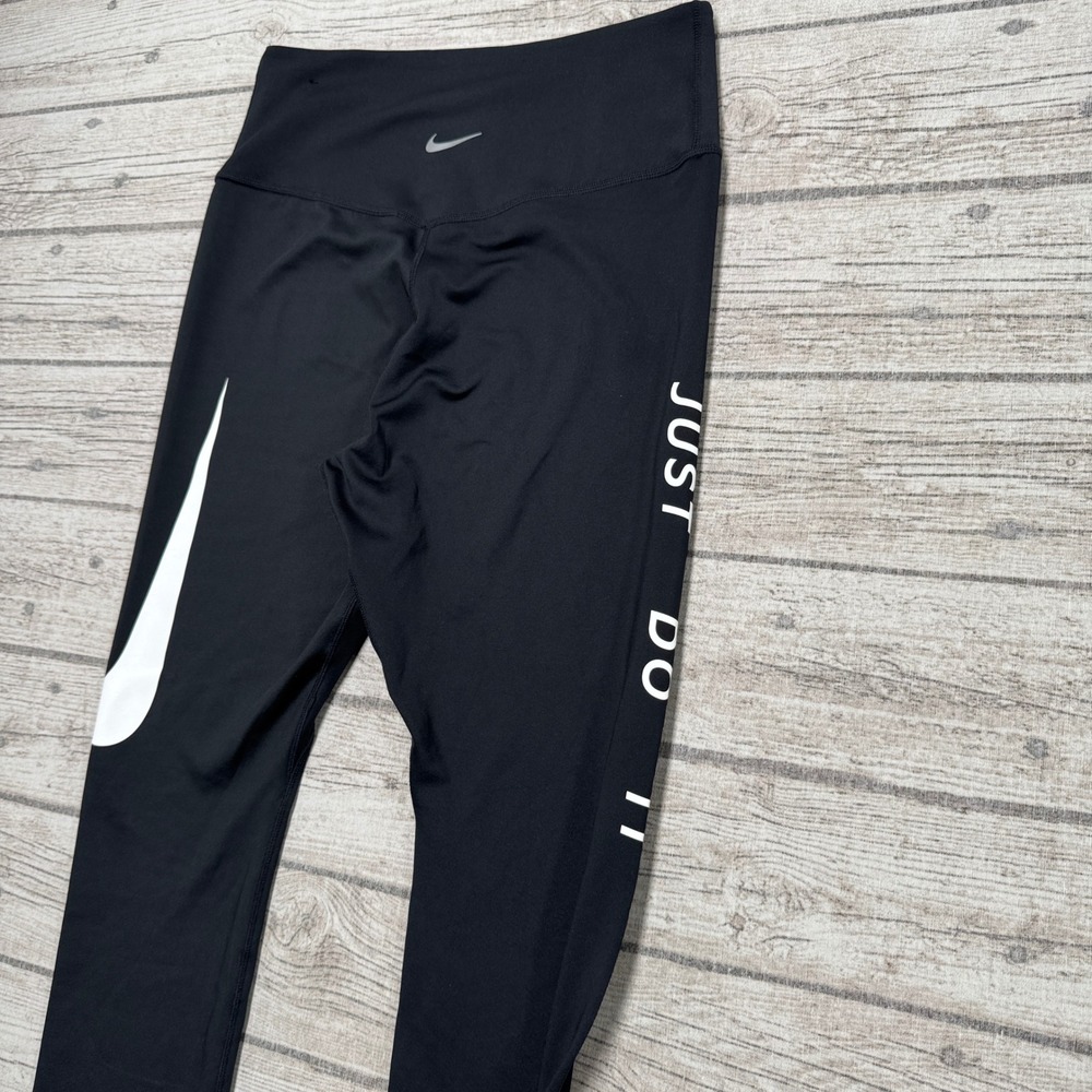 Nike Leggings Women's Medium Black Dri-FIT High Rise Just Do It Swoosh Athletic